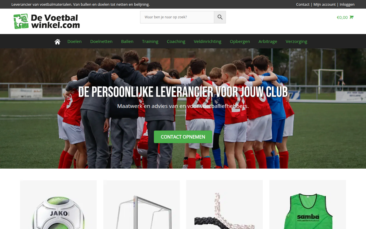 Screenshot van Devoetbalwinkel