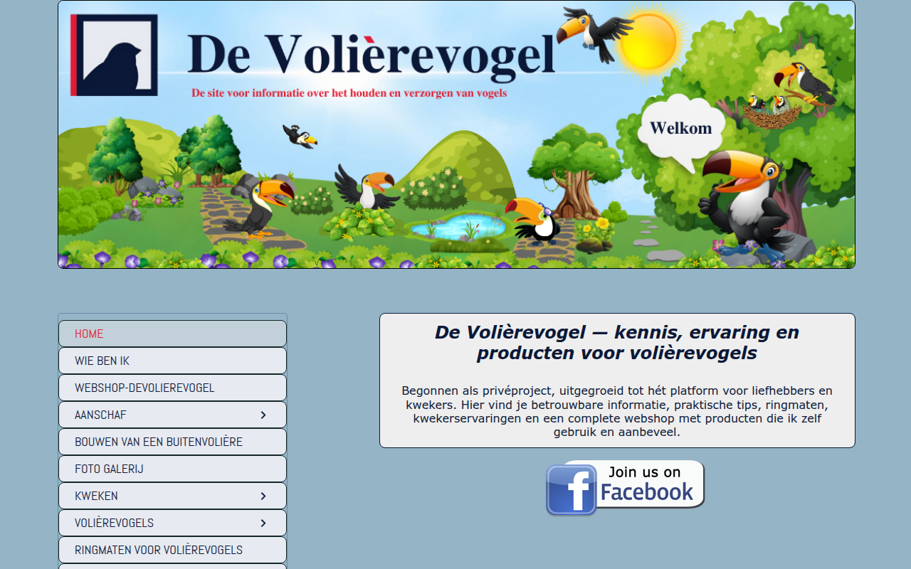 Screenshot van devolierevogel.nl