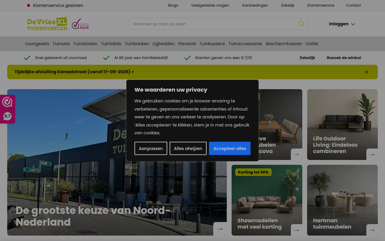Screenshot van devriesxl.nl