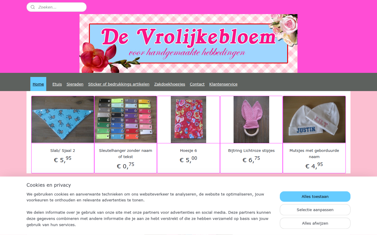 Screenshot van devrolijkebloem.nl