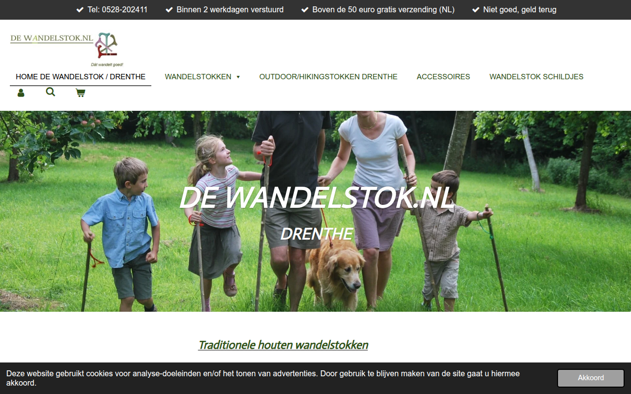 Screenshot van dewandelstok.nl