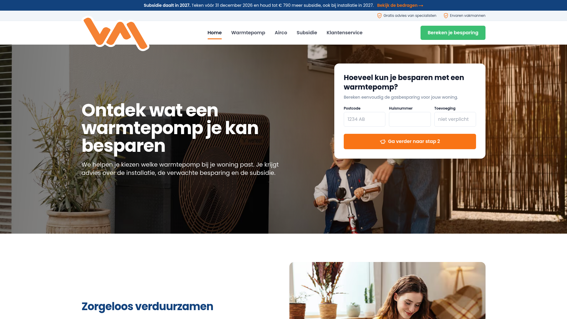 Screenshot van dewarmteman.nl