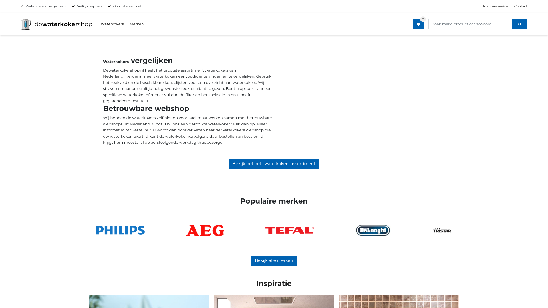 Screenshot van dewaterkokershop.nl