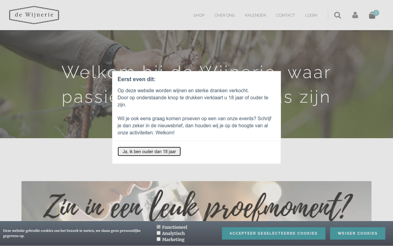 Screenshot van dewijnerie.be