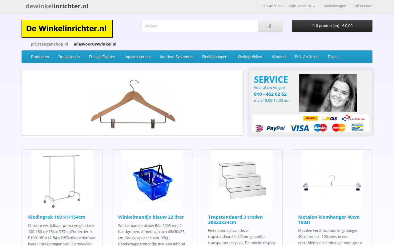 Screenshot van dewinkelinrichter.nl