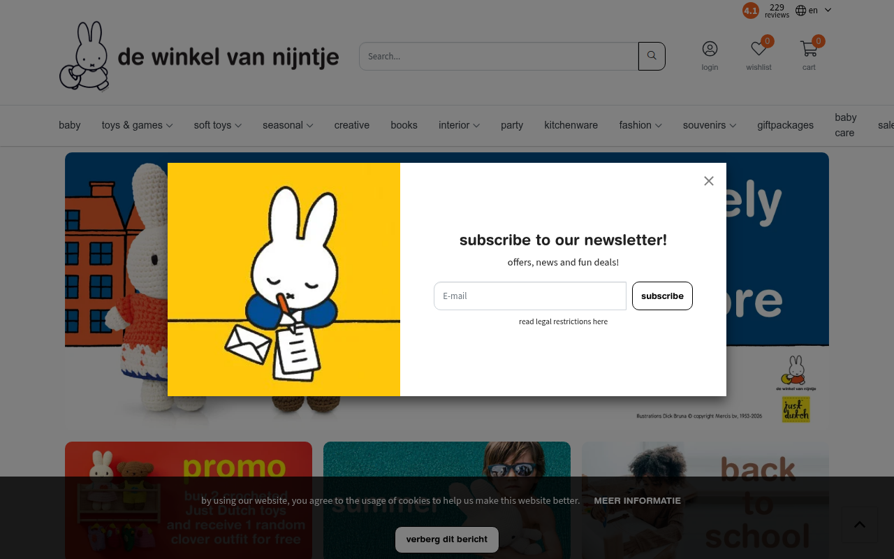 Screenshot van dewinkelvannijntje.nl