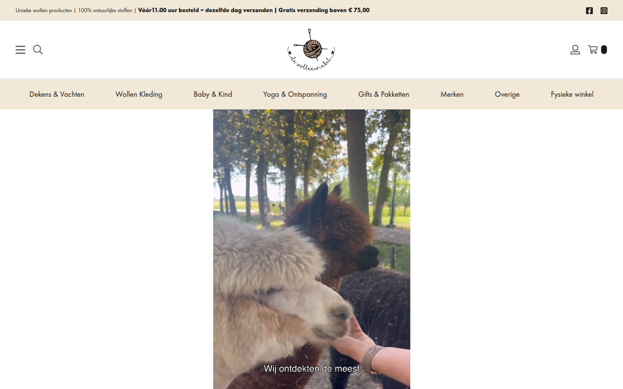 Screenshot van dewollenwinkel.nl