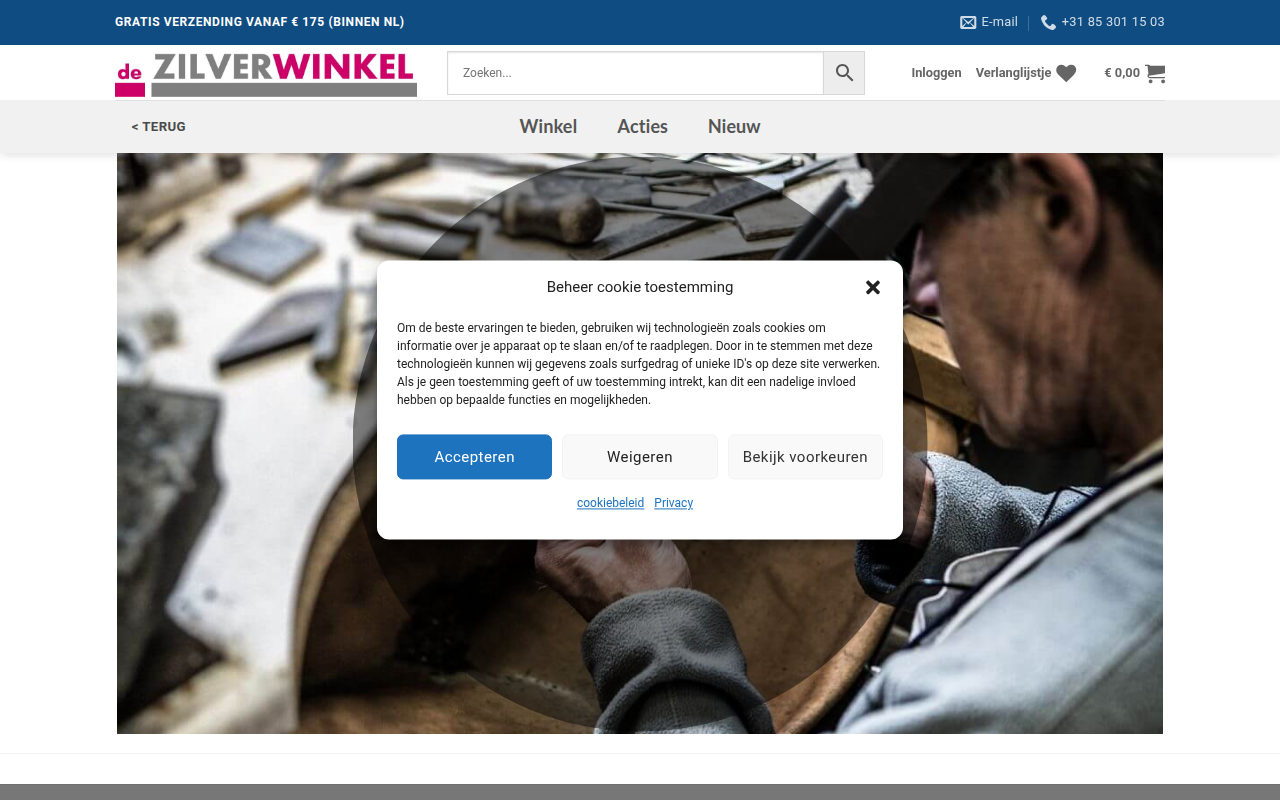 Screenshot van dezilverwinkel.nl