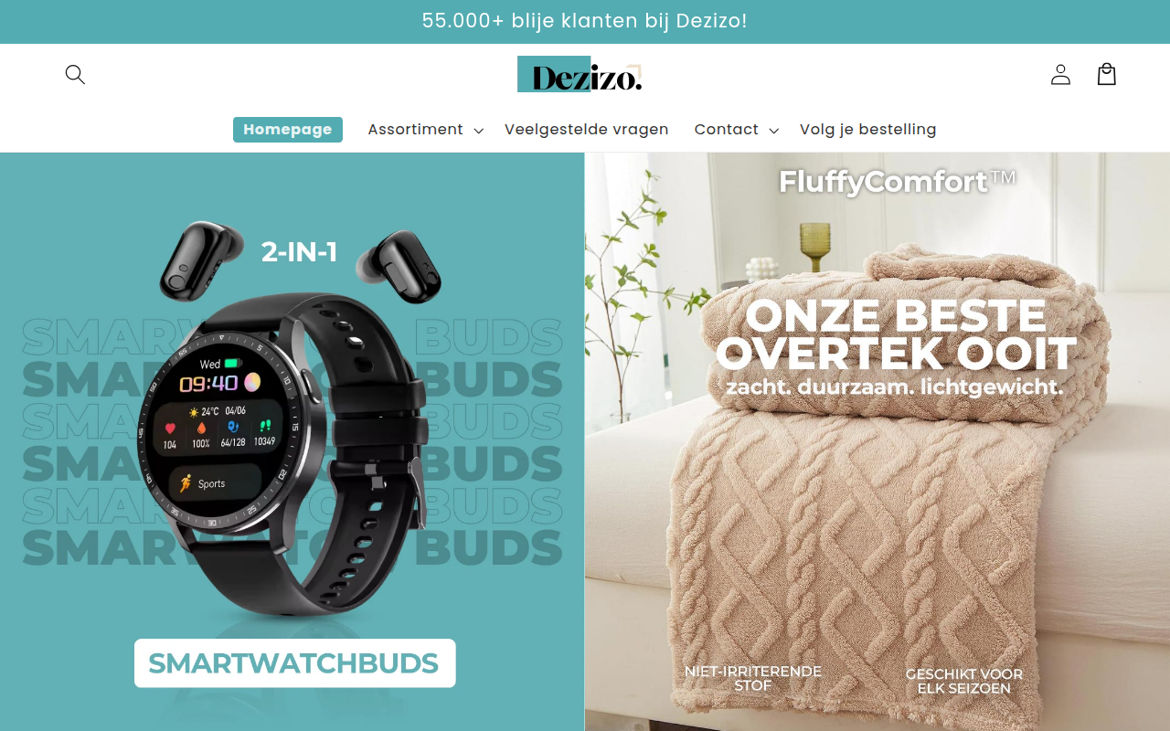 Screenshot van dezizo.nl