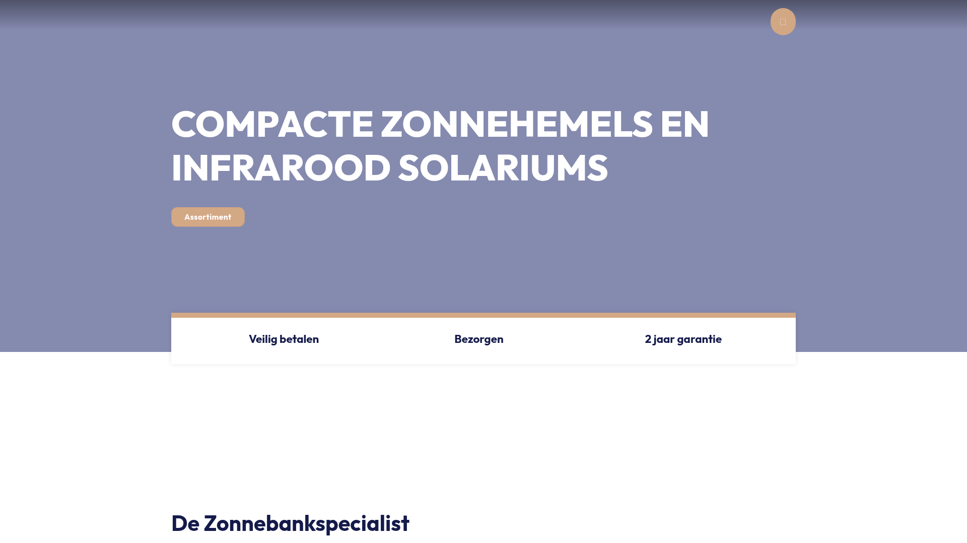 Screenshot van dezonnebankspecialist.nl