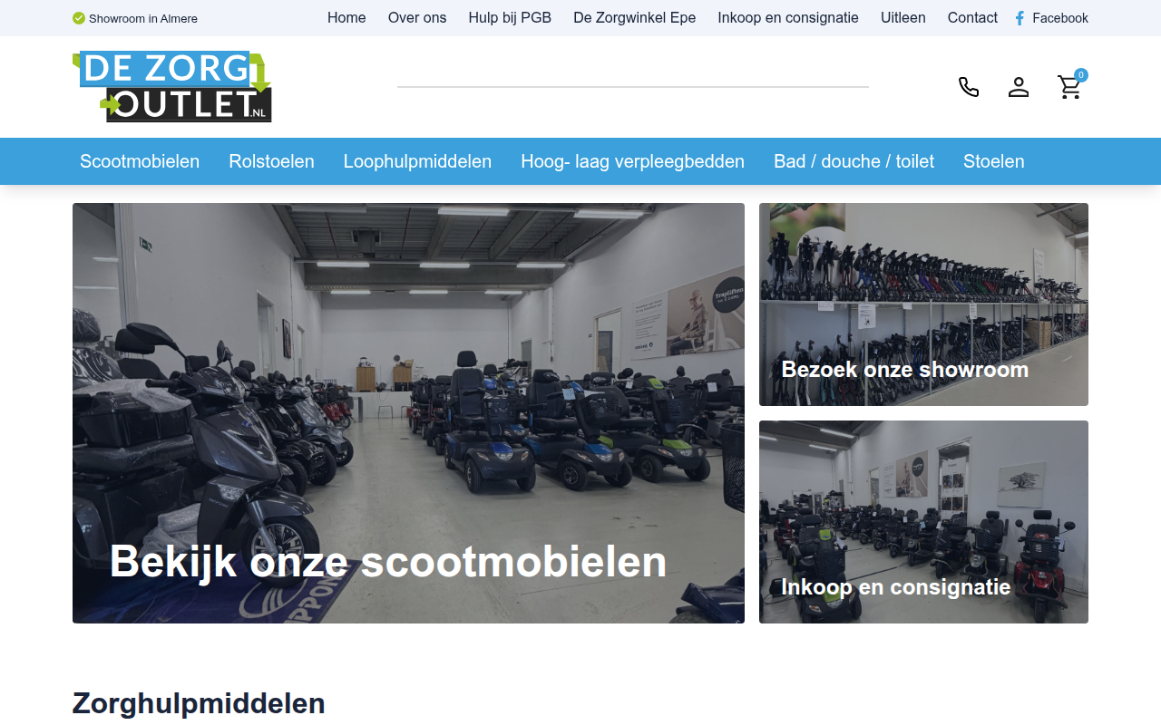 Screenshot van dezorgoutlet.nl