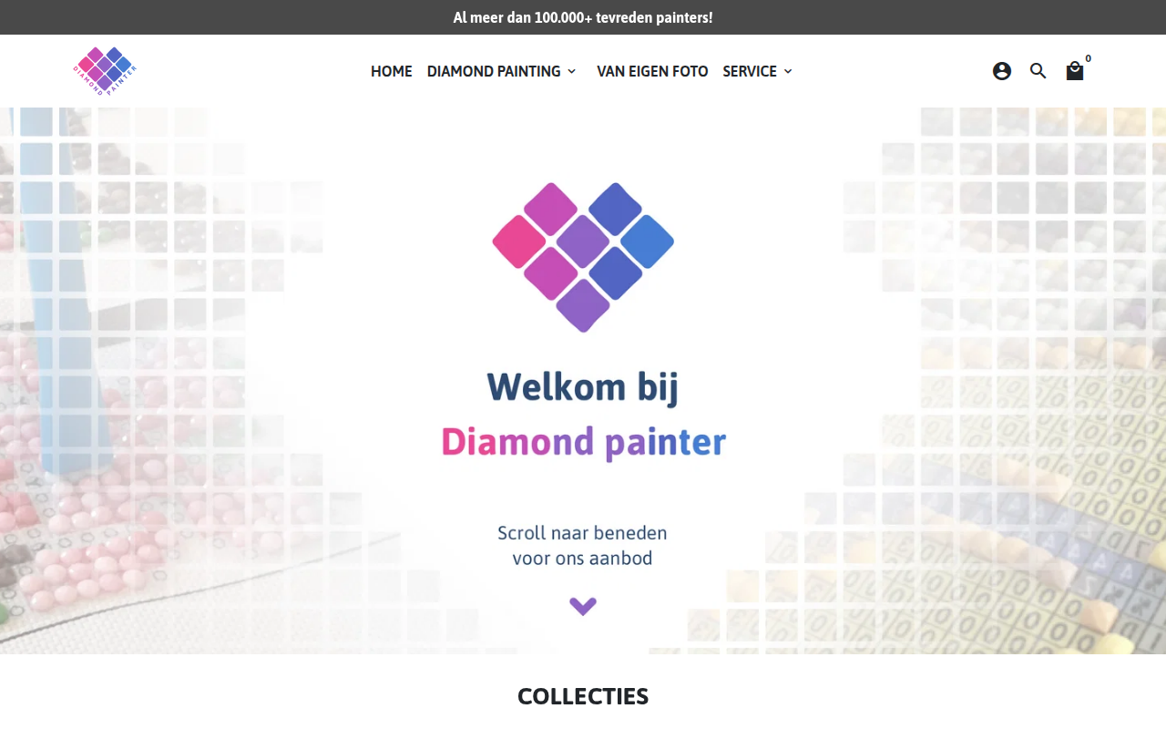Screenshot van diamondpainter.nl