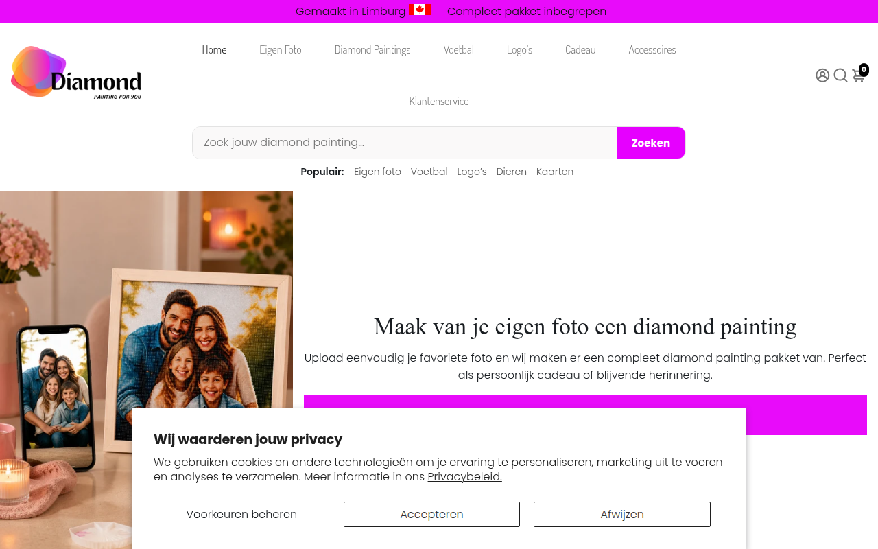 Screenshot van diamondpaintingforyou.com