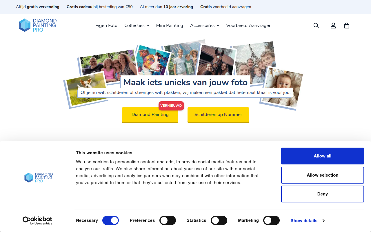 Screenshot van diamondpaintingpro.nl