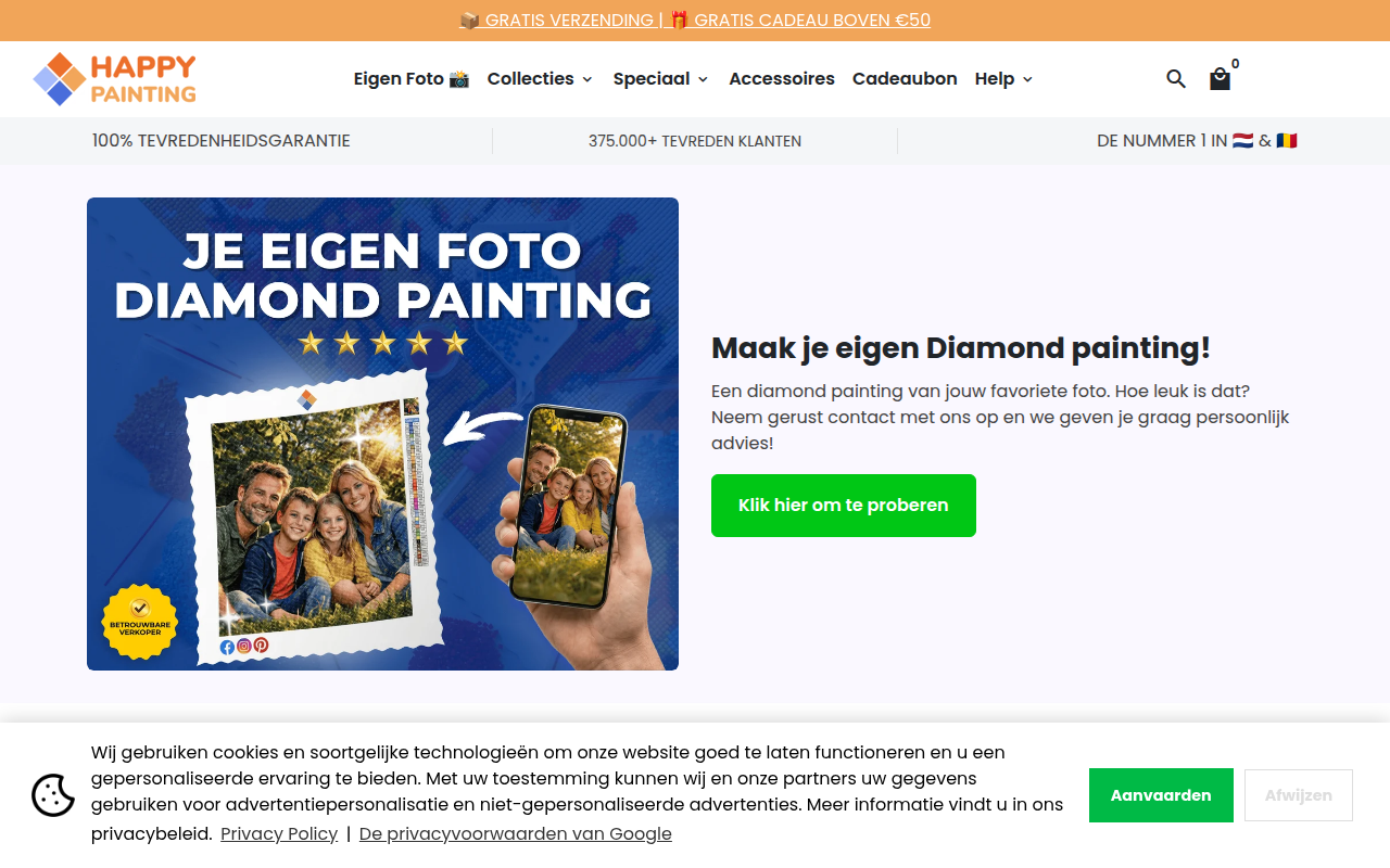 Screenshot van Diamondpaintingwereld
