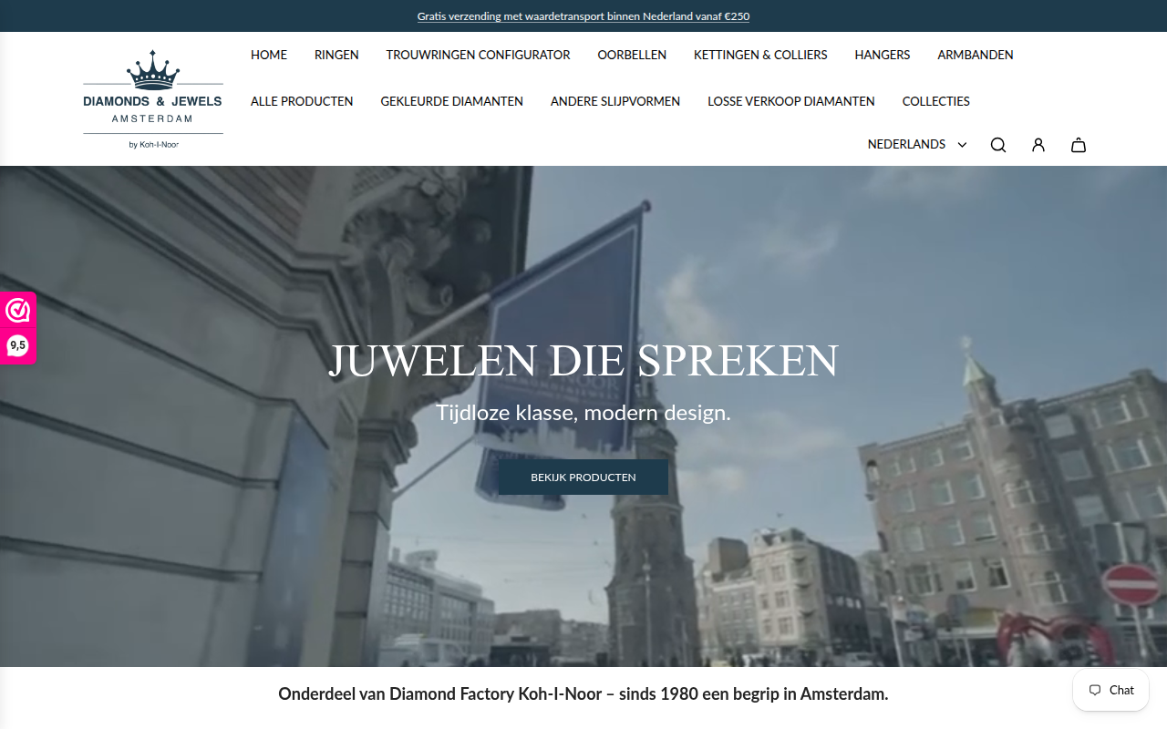 Screenshot van diamondsandjewels.nl