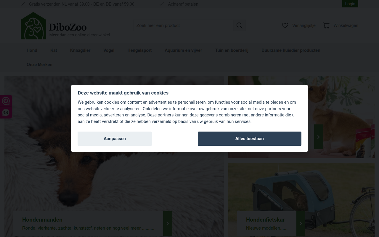 Screenshot van dibozoo.nl