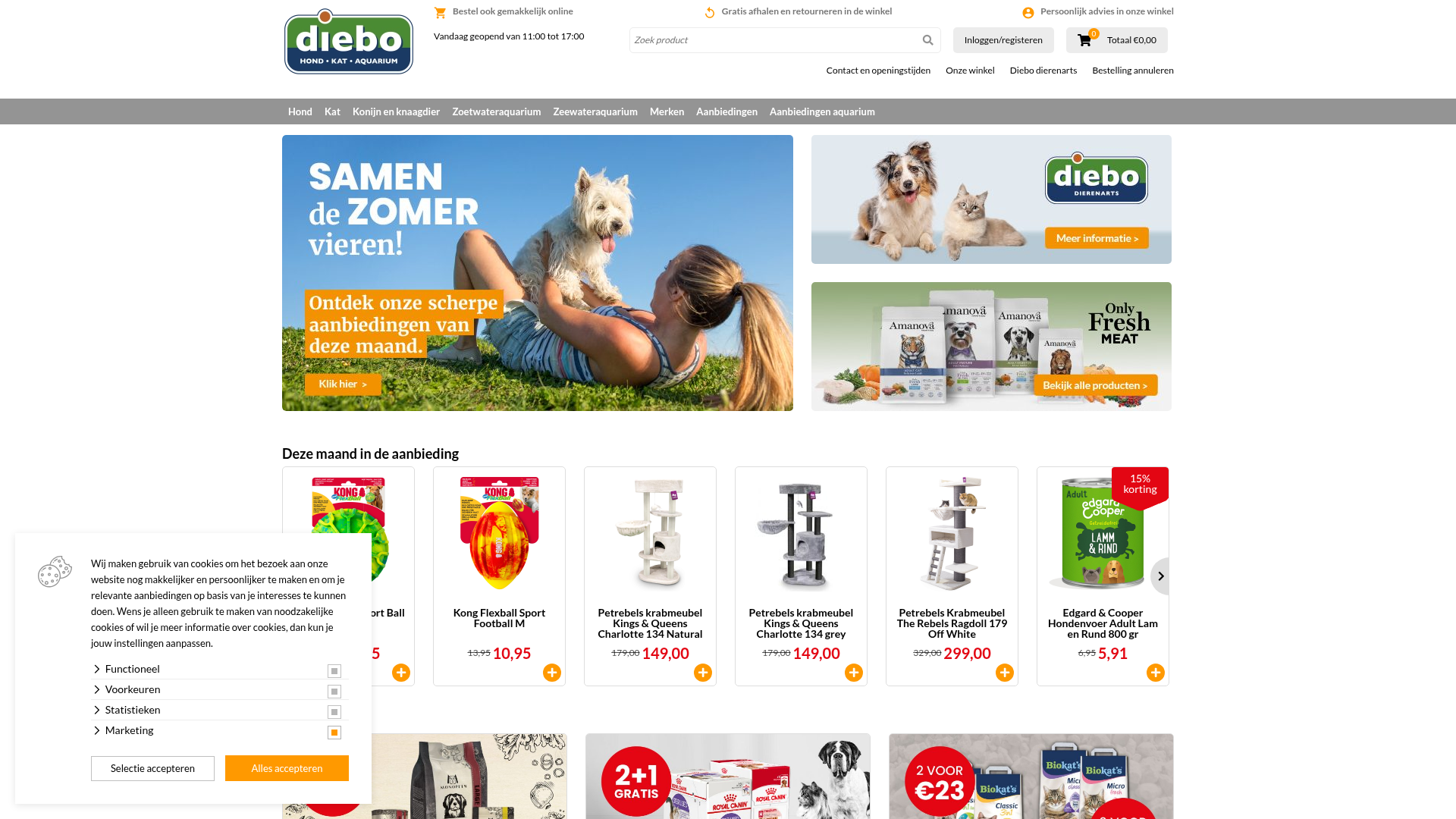 Screenshot van diebo.nl