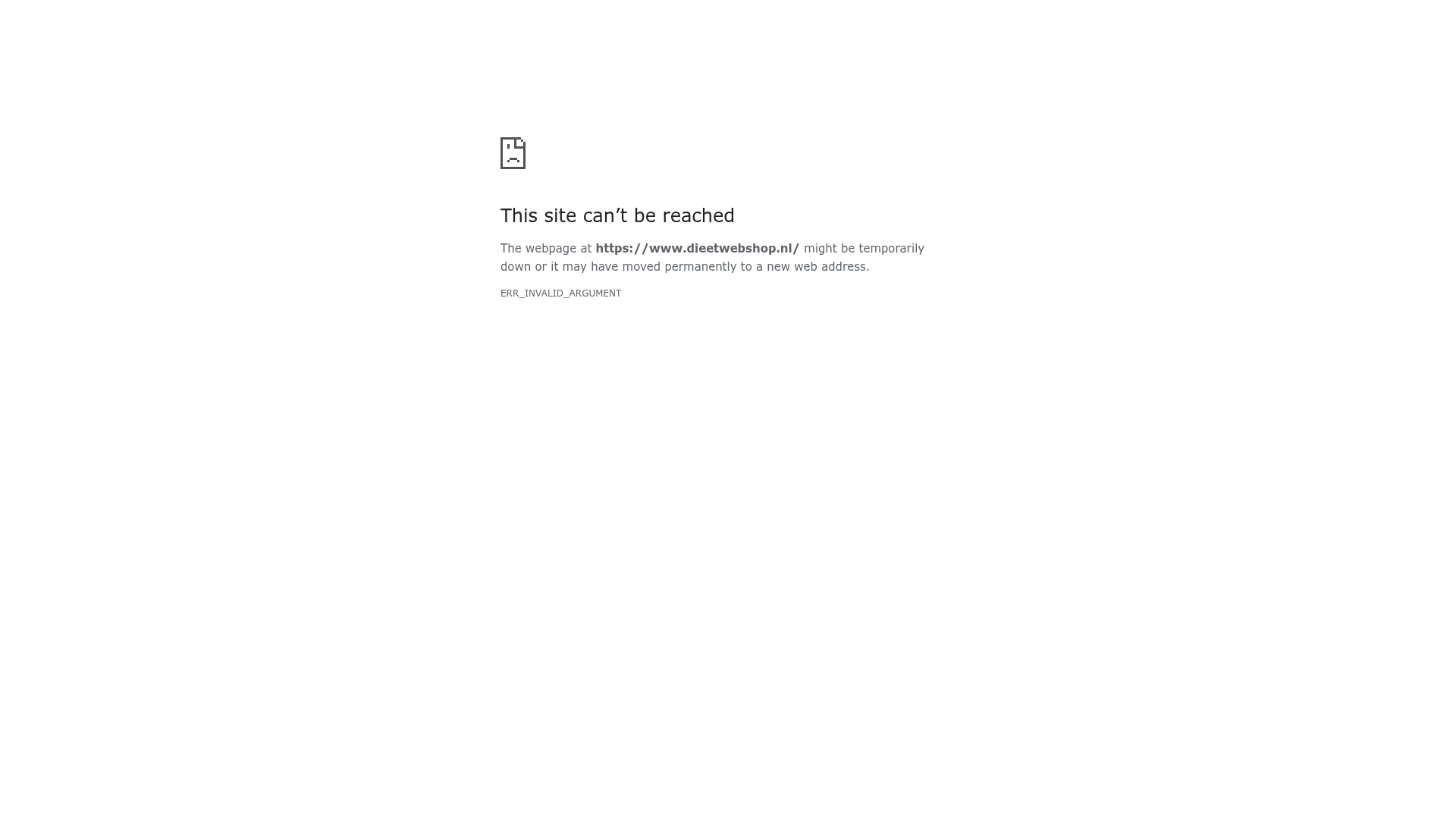 Screenshot van dieetwebshop.nl