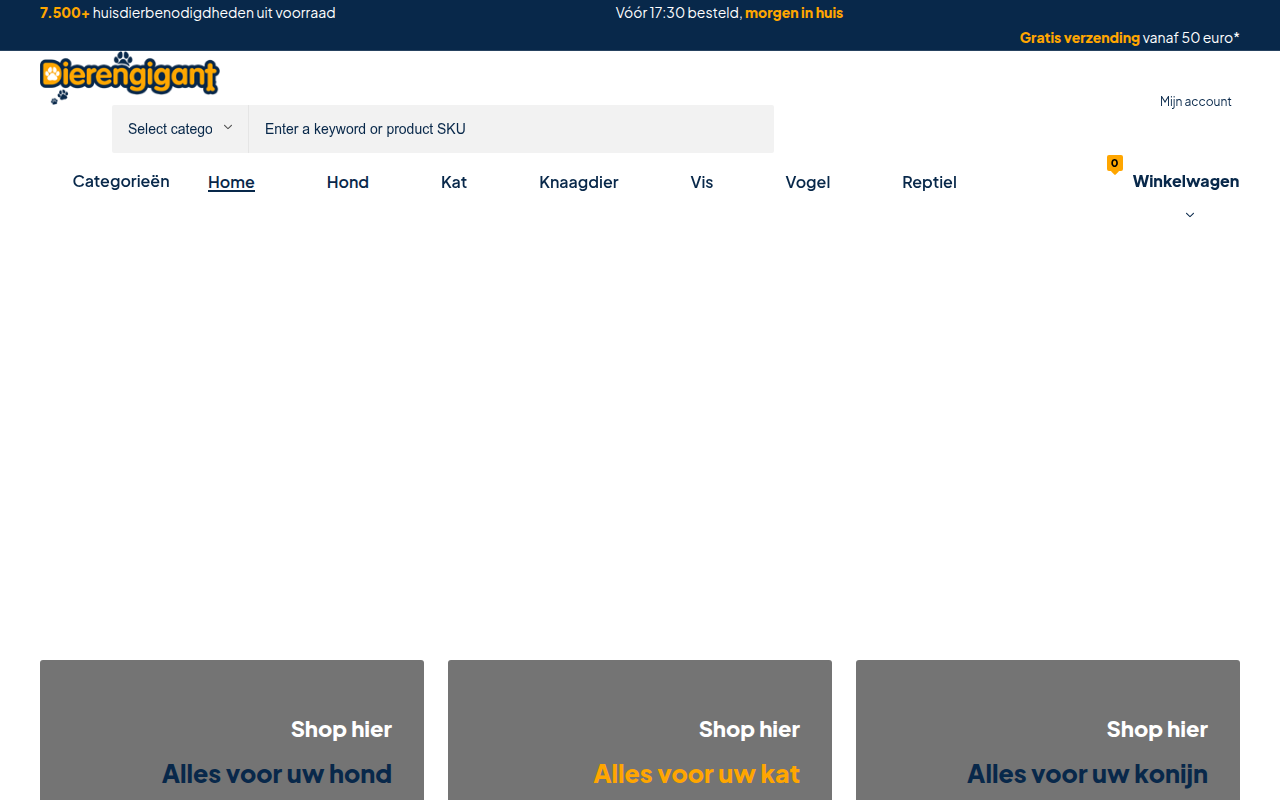 Screenshot van dierengigant.nl