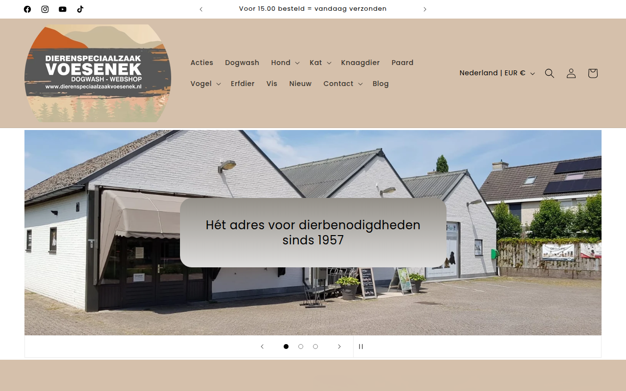 Screenshot van www.dierenspeciaalzaakvoesenek.nl
