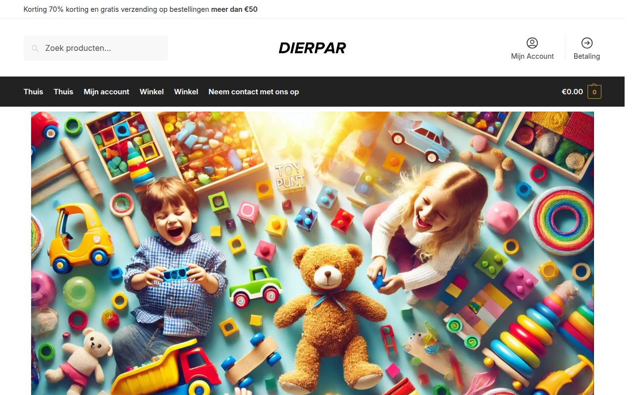 Screenshot van dierenwinkelparadijs.com