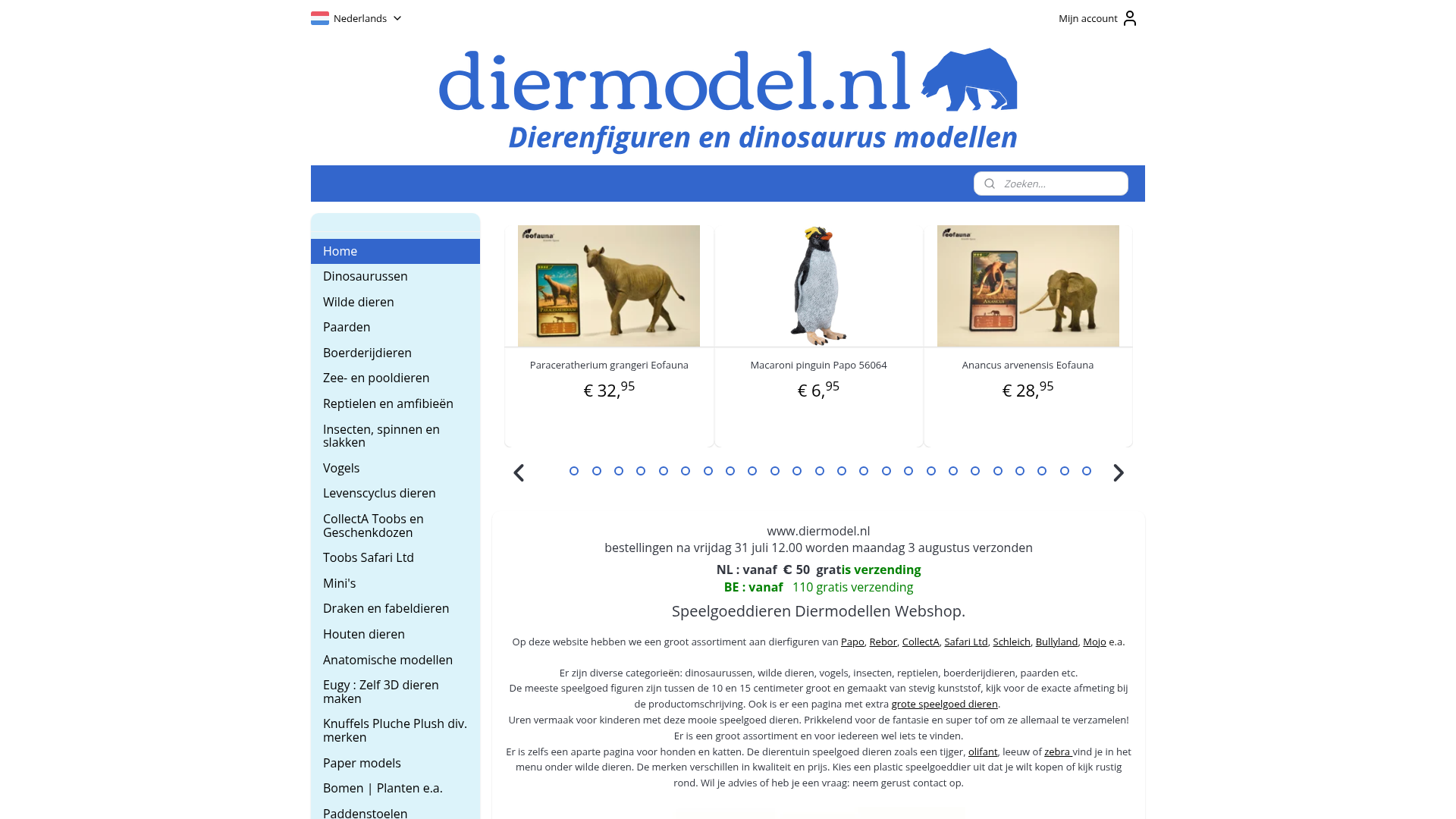 Screenshot van diermodel.nl