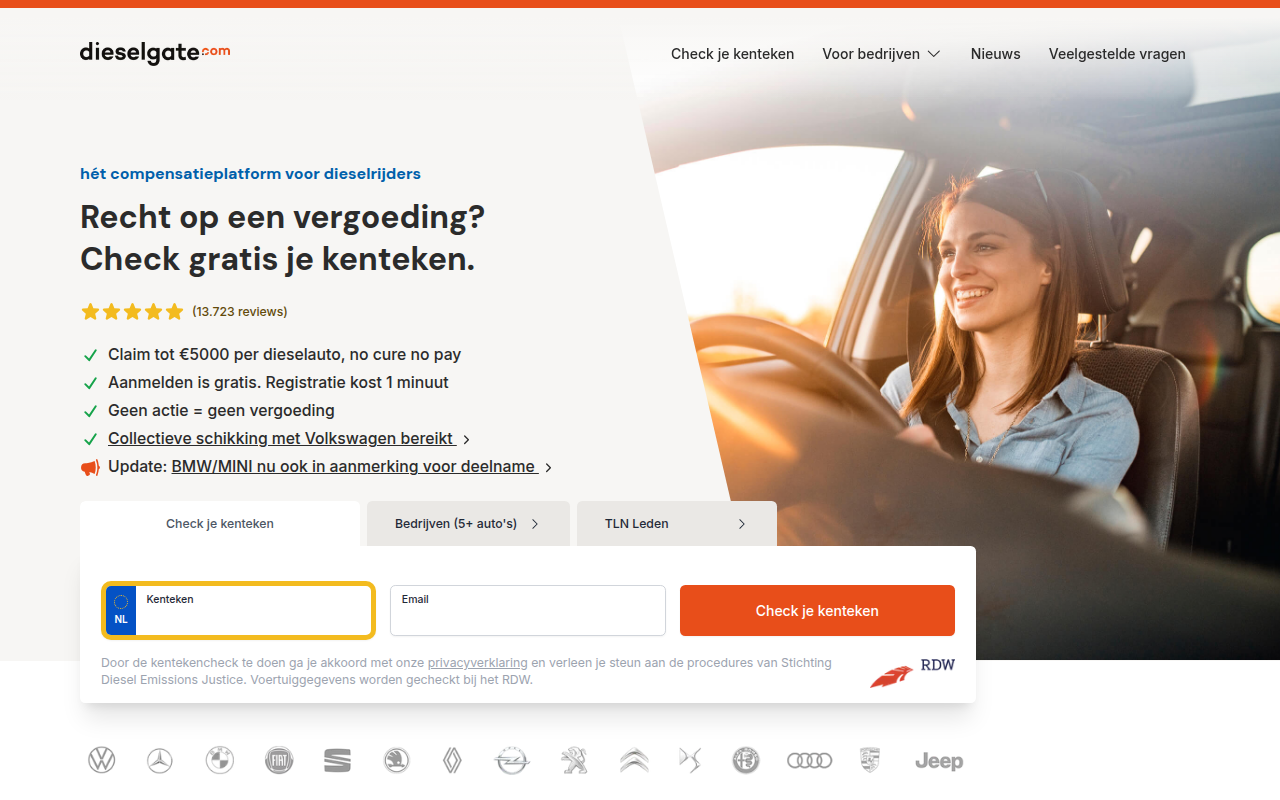 Screenshot van dieselgate.com