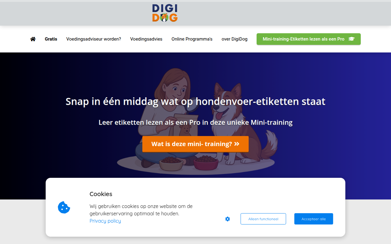 Screenshot van digidog.nl