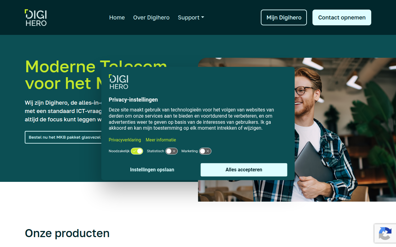 Screenshot van digihero.nl