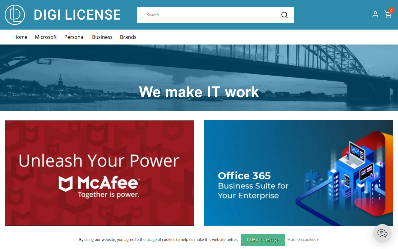 Screenshot van digilicense.com