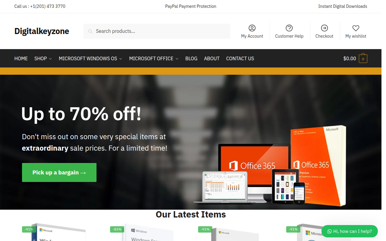 Screenshot van digitalkeyzone.com
