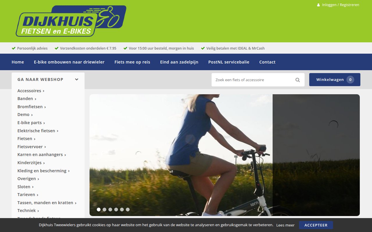 Screenshot van dijkhuistweewielers.nl