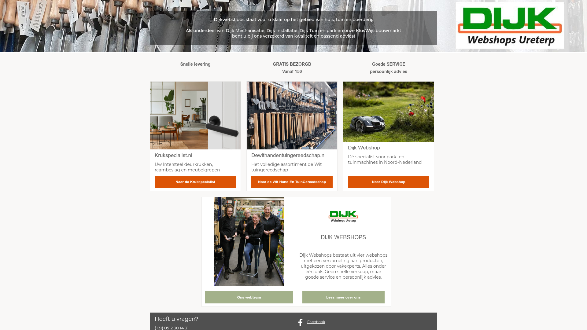 Screenshot van dijkwebshops.nl
