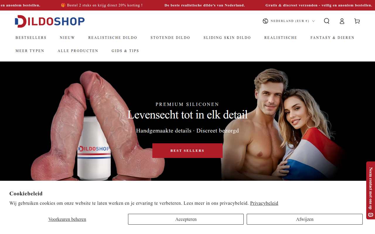Screenshot van dildoshop.nl