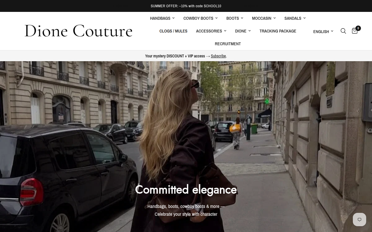 Screenshot van dionecouture.com