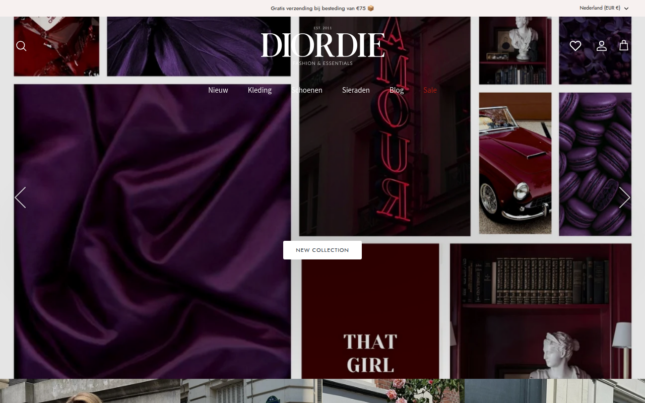 Screenshot van diordie.nl