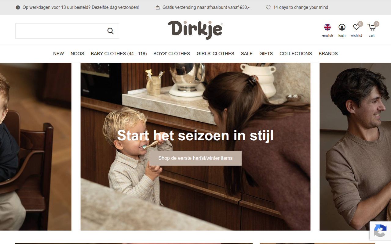 Screenshot van dirkje.nl