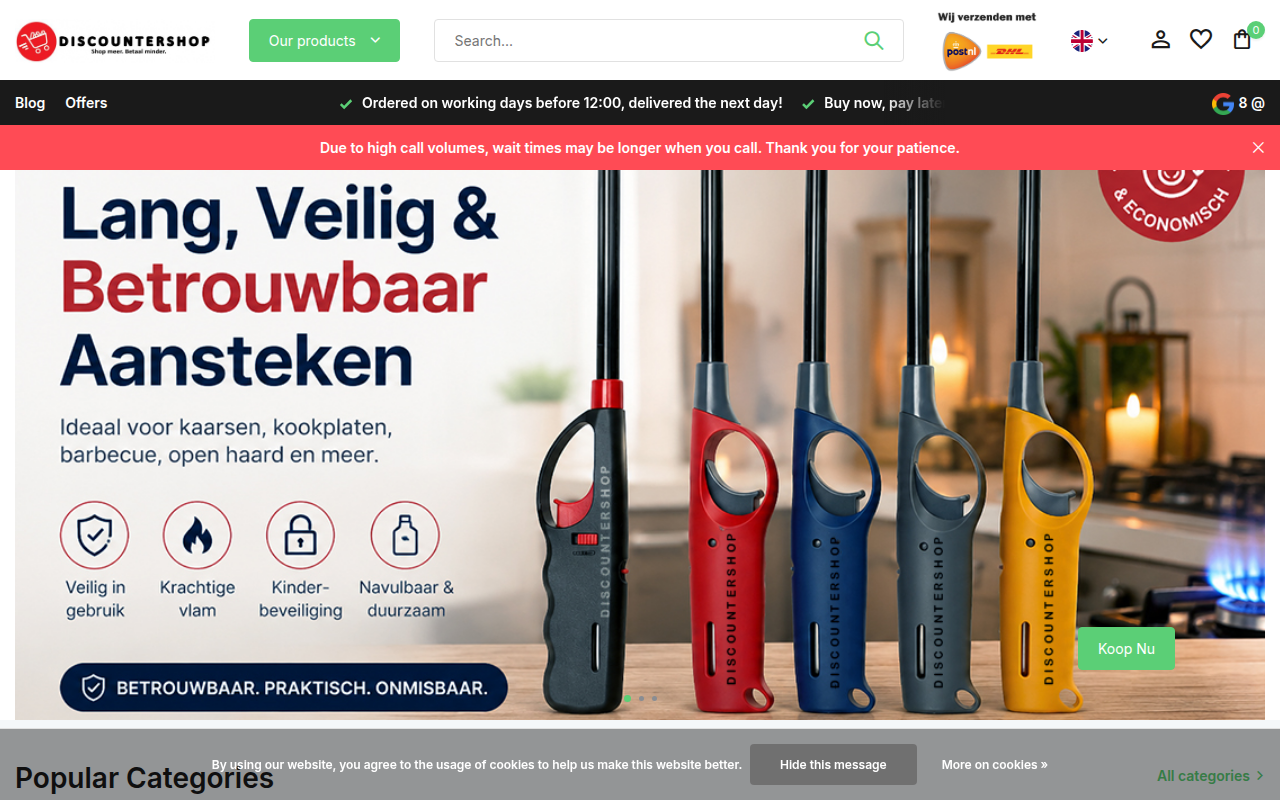 Screenshot van discountershop.nl