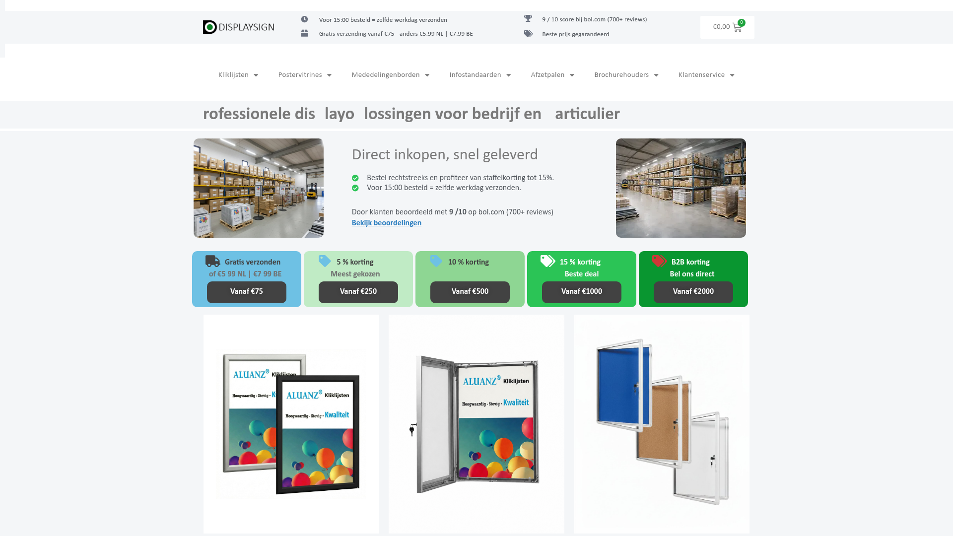 Screenshot van displaysign.nl