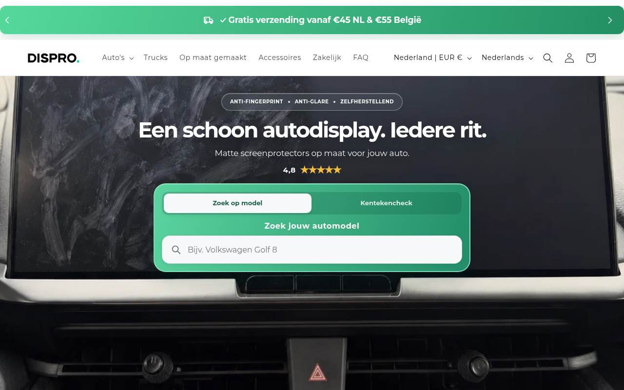 Screenshot van dispro.eu