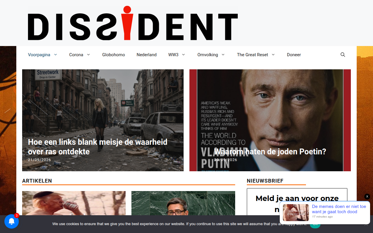 Screenshot van dissident.one