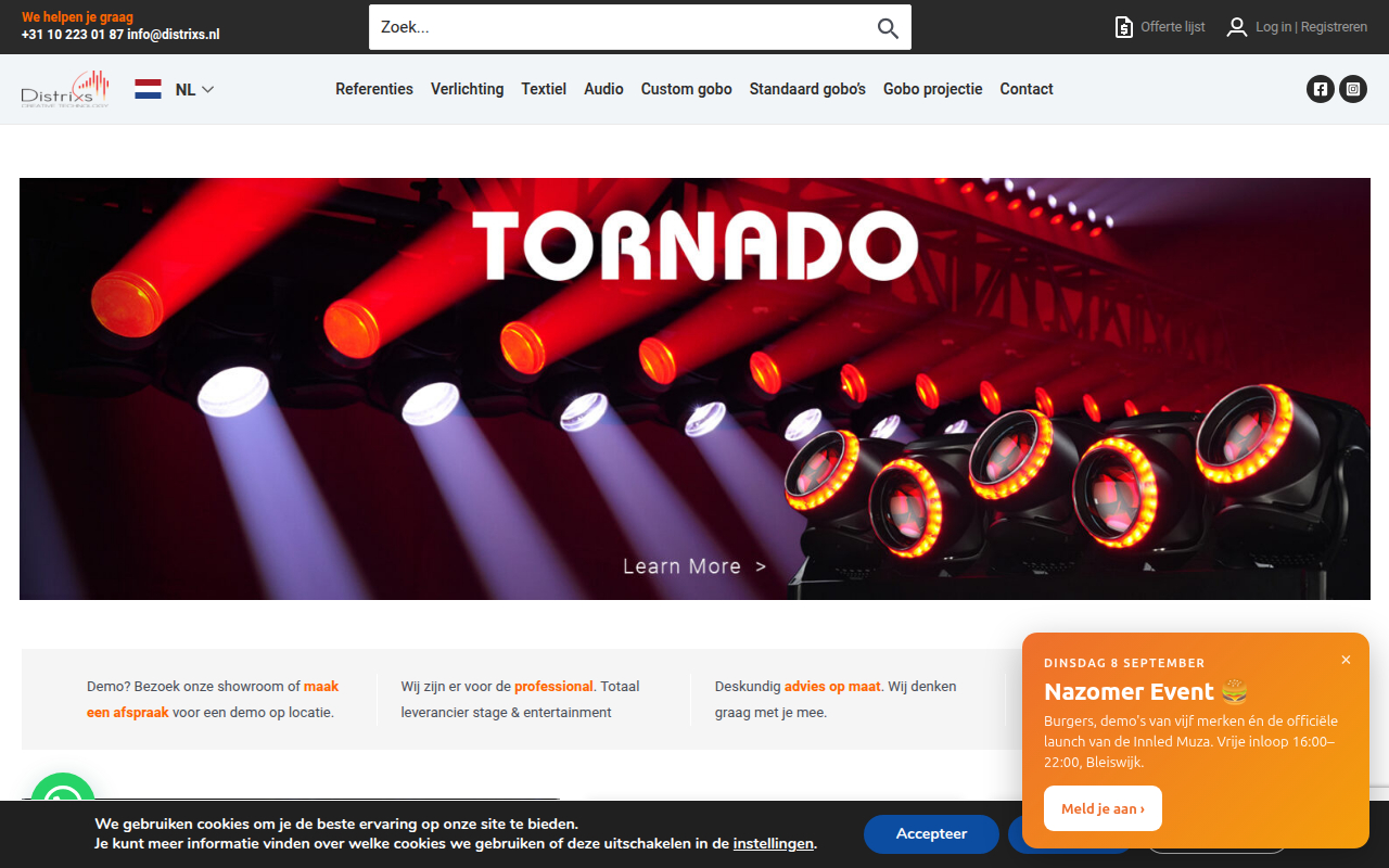 Screenshot van distrixs.nl