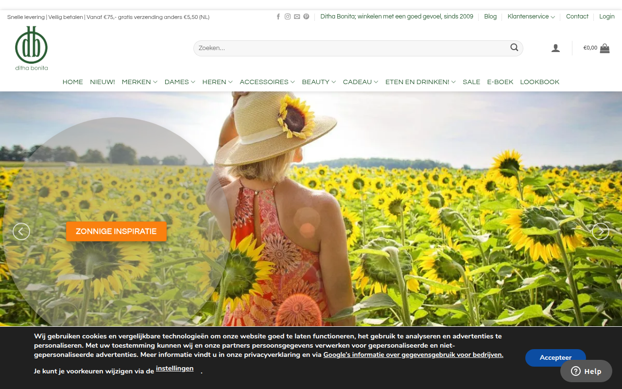 Screenshot van dithabonita.nl