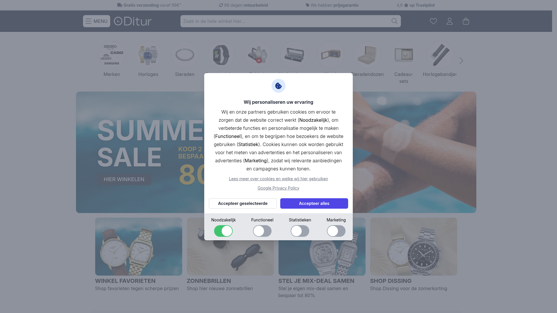 Screenshot van ditur.nl