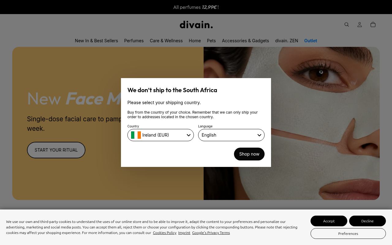 Screenshot van divainparfums.com