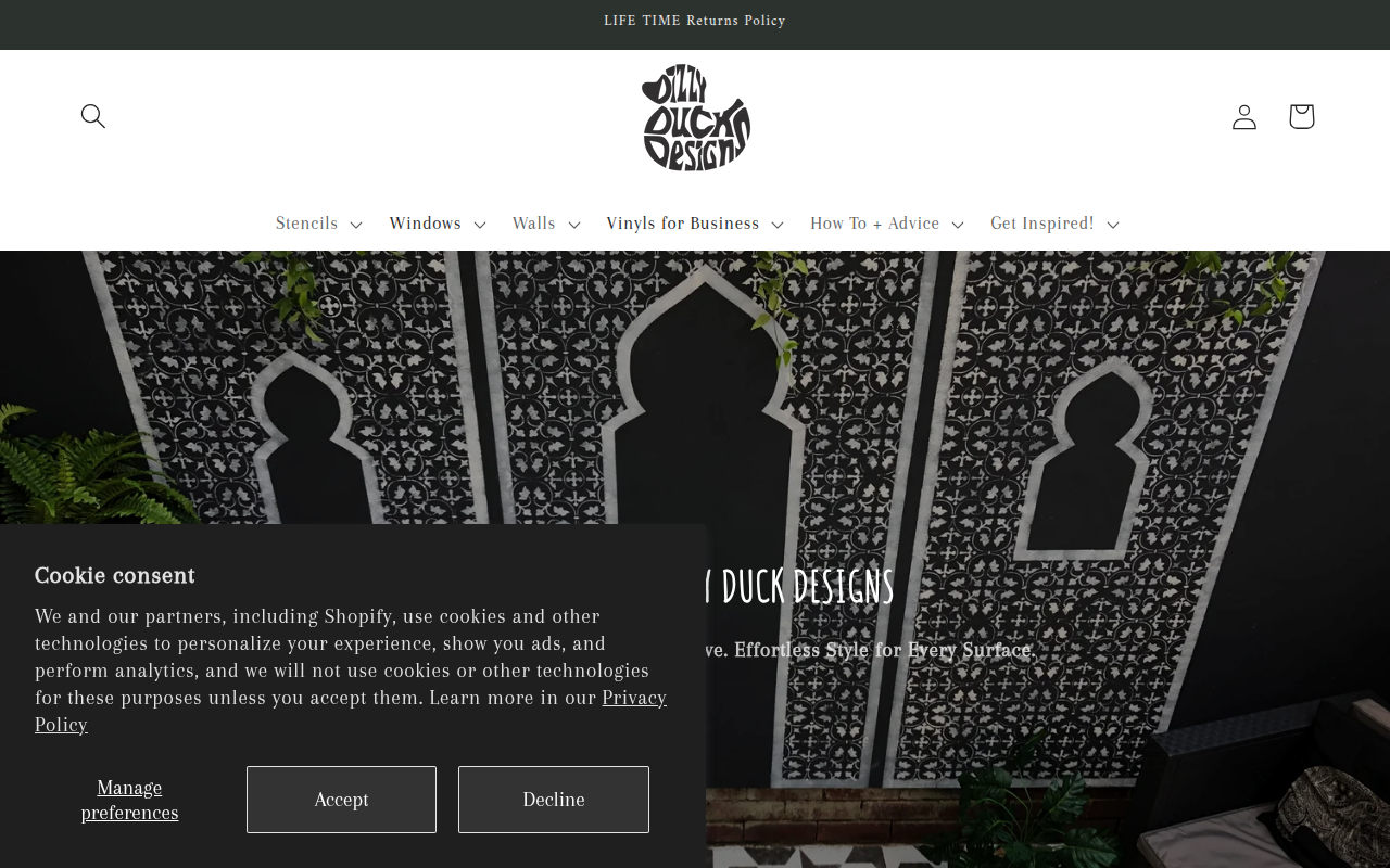Screenshot van dizzyduckdesigns.com