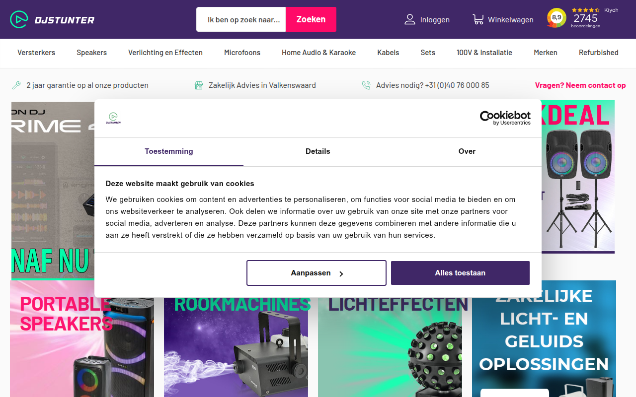 Screenshot van djstunter.nl