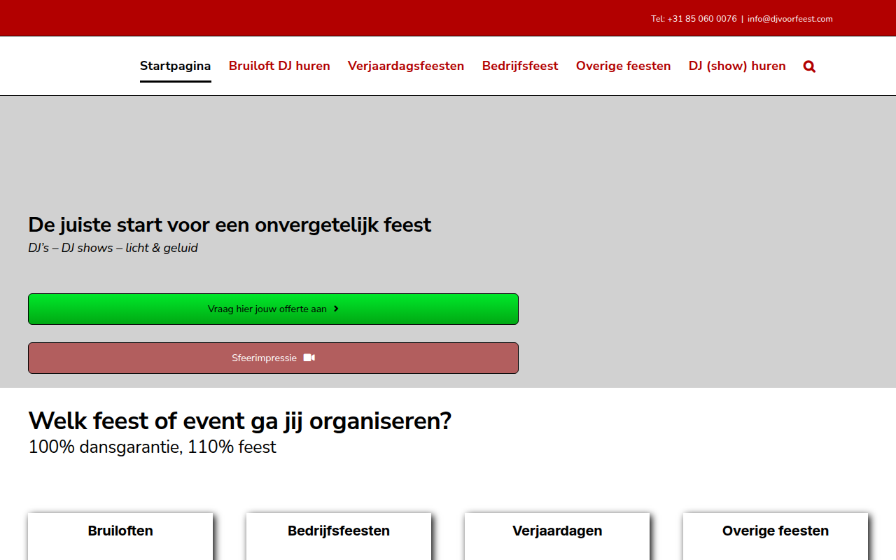 Screenshot van djvoorfeest.com