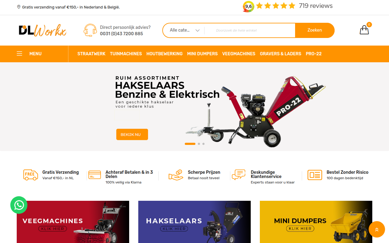 Screenshot van dlworkx.nl